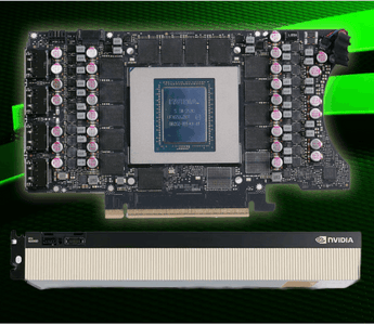Il PCB della NVIDIA RTX 6000D da 84 GB; utilizza un layout con 28 chip GDDR7 da 3 GB