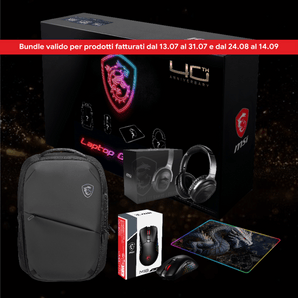 IN OMAGGIO: Gaming Backpack + Headset + Gaming Mouse + 40th Mouse Pad 